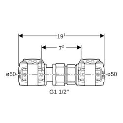 Geberit FlowFit Verschraubung bleifreie Siliziumbronze, d 50mm... GEBERIT-620575001 4025416627319 (Abb. 1)