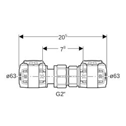 Geberit FlowFit Verschraubung bleifreie Siliziumbronze, d 63mm... GEBERIT-620576001 4025416627333 (Abb. 1)