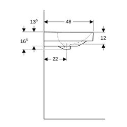 Geberit Smyle Square Waschtisch, Breite 90cm, Tiefe 48cm, ohne Hahnloch, Überlauf si... GEBERIT-500250018 4025416362791 (Abb. 1)