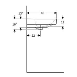 Geberit Smyle Square Waschtisch, Breite 120cm, Tiefe 48cm, Hahnloch links, rechts, Ü... GEBERIT-500253018 4025416362951 (Abb. 1)