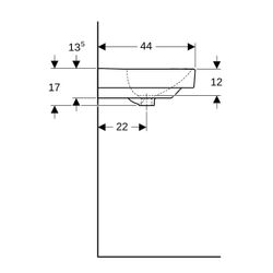 Geberit Smyle Square Waschtisch, Breite 55cm, Tiefe 44cm, Hahnloch mittig, Überlauf ... GEBERIT-500259011 4025416437345 (Abb. 1)
