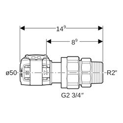 Geberit FlowFit Übergangsverschraubung mit Außengewinde bleifreie Siliziumbronze, d ... GEBERIT-620595001 4025416627517 (Abb. 1)