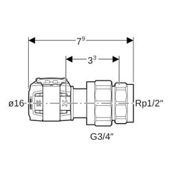 Geberit FlowFit Übergangsverschraubung mit Innengewinde bleifreie Siliziumbronze, d ... GEBERIT-620600001 4025416627548 (Abb. 1)