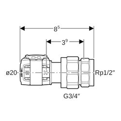 Geberit FlowFit Übergangsverschraubung mit Innengewinde bleifreie Siliziumbronze, d ... GEBERIT-620601001 4025416627579 (Abb. 1)