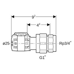 Geberit FlowFit Übergangsverschraubung mit Innengewinde bleifreie Siliziumbronze, D ... GEBERIT-620602001 4025416627586 (Abb. 1)