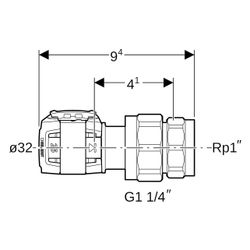 Geberit FlowFit Übergangsverschraubung mit Innengewinde bleifreie Siliziumbronze, D ... GEBERIT-620603001 4025416628149 (Abb. 1)