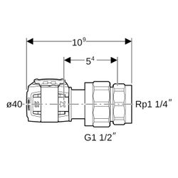 Geberit FlowFit Übergangsverschraubung mit Innengewinde bleifreie Siliziumbronze, D ... GEBERIT-620604001 4025416628163 (Abb. 1)