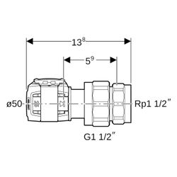 Geberit FlowFit Übergangsverschraubung mit Innengewinde bleifreie Siliziumbronze, D ... GEBERIT-620605001 4025416628170 (Abb. 1)