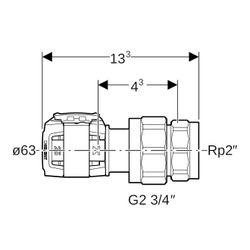 Geberit FlowFit Übergangsverschraubung mit Innengewinde bleifreie Siliziumbronze, d ... GEBERIT-620606001 4025416628194 (Abb. 1)