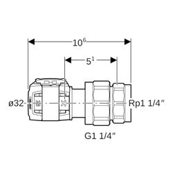 Geberit FlowFit Übergangsverschraubung mit Innengewinde bleifreie Siliziumbronze, d ... GEBERIT-620613001 4025416628200 (Abb. 1)