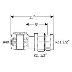 Geberit FlowFit Übergangsverschraubung mit Innengewinde bleifreie Siliziumbronze, D ... GEBERIT-620614001 4025416628224 (Abb. 1)