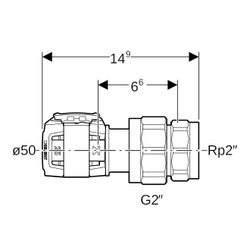 Geberit FlowFit Übergangsverschraubung mit Innengewinde bleifreie Siliziumbronze, d ... GEBERIT-620615001 4025416628231 (Abb. 1)