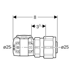 Geberit FlowFit Übergang mit Verschraubung auf PEX-Rohre bleifreie Siliziumbronze, d... GEBERIT-620732001 4025416630388 (Abb. 1)