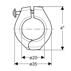 Geberit Fixpunktbefestigung PA 66, di 20mm... GEBERIT-619731001 4025416212881 (Abb. 1)