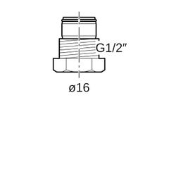 Geberit FlowFit Anschlussverschraubung mit Außengewinde Messing CW617N, d 16mm, G 1/... GEBERIT-619267221 4025416188773 (Abb. 1)