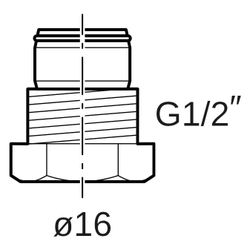 Geberit FlowFit Anschlussverschraubung mit Außengewinde Messing CW617N, D 16mm, G 1/... GEBERIT-619267221 4025416188773 (Abb. 1)