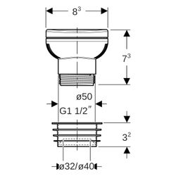 Geberit Belüftungsventil GRB50, für Entwässerungssysteme Außendurchmesser 50mm... GEBERIT-359900001 4025416352105 (Abb. 1)