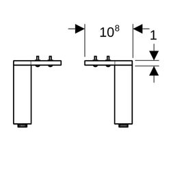 Geberit Set Füße Höhe 15,1-15,4cm, Hochglanz verchromt... GEBERIT-500367001 4025416430476 (Abb. 1)