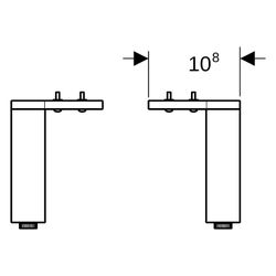 Geberit Set Füße schmal, 15-15,8cm, Aluminium, Chrom, 500367001... GEBERIT-500367001 4025416430476 (Abb. 1)