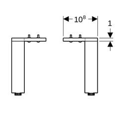 Geberit Set Füße Höhe 18cm, Hochglanz verchromt... GEBERIT-502329001 4025410941855 (Abb. 1)