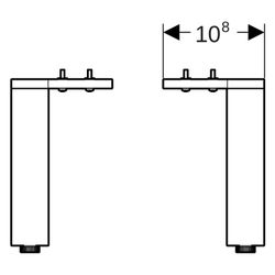 Geberit Set Füße schmal, 18,5-19,3cm, Aluminium, Chrom, 502329001... GEBERIT-502329001 4025410941855 (Abb. 1)