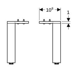 Geberit Set Füße Höhe 21,7cm, Hochglanz verchromt... GEBERIT-502330001 4025410941862 (Abb. 1)