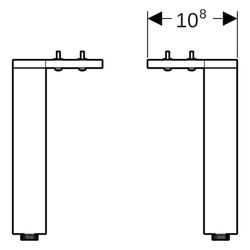 Geberit Füße schmal, 22,5-23,3cm, Aluminium, Chrom, 502330001... GEBERIT-502330001 4025410941862 (Abb. 1)