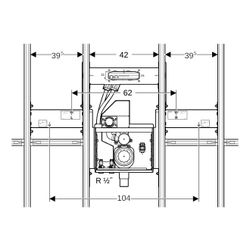 Geberit GIS Set für ONE Waschtisch verkürzte Ausladung, ONE Wandarmatur, UP-Drehgeru... GEBERIT-461474001 4025416781004 (Abb. 1)