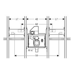 Geberit GIS Set für ONE Waschtisch verkürzte Ausladung, mit UP-Drehgeruchsverschluss... GEBERIT-461481001 4025416608073 (Abb. 1)