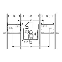 Geberit GIS Set für ONE Waschtisch verkürzte Ausladung, mit UP-Drehgeruchsverschluss... GEBERIT-461483001 4025416608653 (Abb. 1)