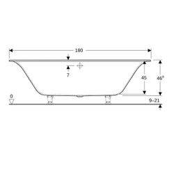 Geberit Soana Rechteckbadewanne schmaler Rand, Duo 180x80cm, Gesamtvolumen 212l... GEBERIT-554007011 4022009355208 (Abb. 1)