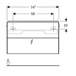 Geberit ONE Unterschrank für Waschtisch, 2 Schubladen, verkürzte Ausladung, 74,5x46,... GEBERIT-500381011 4025416637066 (Abb. 1)