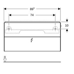 Geberit ONE Unterschrank für Waschtisch, 2 Schubladen, verkürzte Ausladung, 89,5x46,... GEBERIT-500385011 4025410572417 (Abb. 1)