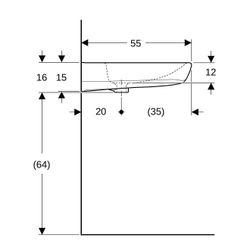 Geberit Renova Comfort Waschtisch barrierefrei, Breite 60cm, Tiefe 55cm, ohne Hahnlo... GEBERIT-501990001 4025410605238 (Abb. 1)