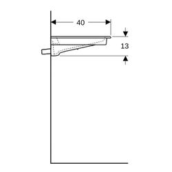 Geberit ONE Möbelwaschtisch Abgang horizontal verk. Ausladung 75cm T 40cm o. HL Über... GEBERIT-500391013 4025410574374 (Abb. 1)