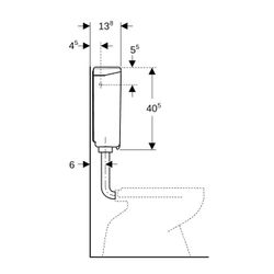 Geberit Aufputz 140 Aufputzspülkasten Spül-Stopp-Spülung, Wasseranschluss seitlich o... GEBERIT-140000111 4025416334163 (Abb. 1)