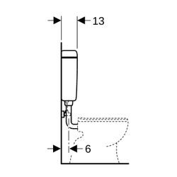 Geberit Aufputz 127 Aufputz-Spülkasten, Spül-Stopp-Spülkasten tiefhängend Wasseransc... GEBERIT-127023111 4025416009467 (Abb. 1)