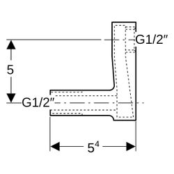 Geberit Nippel exzentrisch, Messing, 1/2", 5cm, Hochglanz verchromt, 215293211... GEBERIT-215293211 4025416027492 (Abb. 1)