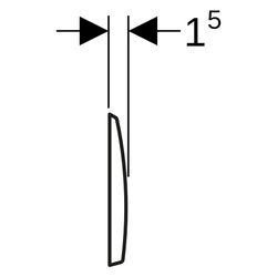 Geberit Kappa 50 Drückerplatte, 2-Mengen-Spülung, Mattverchromt... GEBERIT-115260461 4025416793533 (Abb. 1)