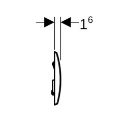 Geberit Kappa 20 Drückerplatte, 2-Mengen-Spülung, Mattverchromt... GEBERIT-115228461 4025416838692 (Abb. 1)