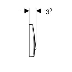 Geberit 200F Drückerplatte für Spül-Stopp-Spülung, Mattverchromt... GEBERIT-115222461 4025416003571 (Abb. 1)