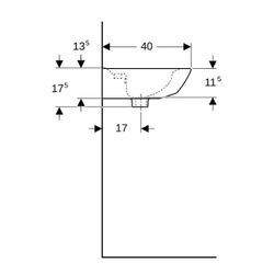 Geberit Renova Handwaschbecken mit asymmetrischem Überlauf, 50x17,3x40cm, Hahnloch m... GEBERIT-500376011 4025416815297 (Abb. 1)