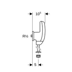 Geberit Urinalsteuerung mit elektron. Spülauslösung, Batteriebetrieb, Wasseranschlus... GEBERIT-115805461 4025416153887 (Abb. 1)