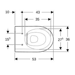 Geberit iCon Wand-WC Tiefspüler, geschlossene Form, Rimfree Tiefe 53cm, Weiß... GEBERIT-501661001 4025410870186 (Abb. 1)
