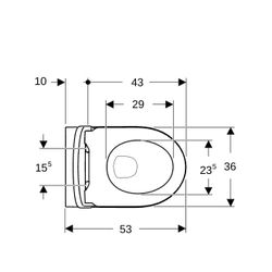 Geberit iCon Set Wand-WC Tiefspüler geschl. Form Rimfree, WC-Sitz T 53cm Absenkaut. ... GEBERIT-501663JT1 4025410652614 (Abb. 1)