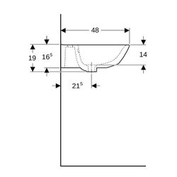 Geberit Renova Waschtisch, Breite 60cm, Tiefe 48cm, Hahnloch mittig, Überlauf sichtb... GEBERIT-500370011 4025416768852 (Abb. 1)
