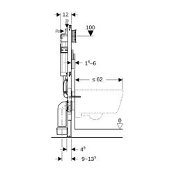 Geberit Duofix Element für Wand-WC 112cm, für Trockenbau, mit Sigma Unterputzspülkas... GEBERIT-111300005 4025416846208 (Abb. 1)