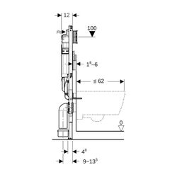 Geberit Duofix Element für Wand-WC 112cm, für Trockenbau, mit Sigma Unterputzspülkas... GEBERIT-111364005 4025416933960 (Abb. 1)