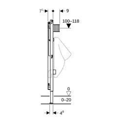 Geberit Duofix Element für Urinal, 112-130cm, universell, für Trockenbau... GEBERIT-111616001 4025416860952 (Abb. 1)
