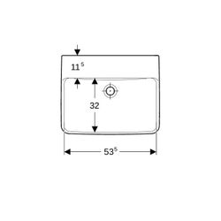 Geberit Renova Plan Waschtisch, Breite 55cm, Tiefe 44cm, ohne Hahnloch, ohne Überlau... GEBERIT-501635008 4025410858290 (Abb. 1)